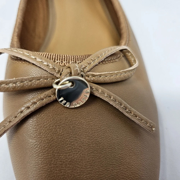 Ted Baker London Womens Bayana Bow Ballet Flats Shoes Sz 36.5=6 Tan Leather - Picture 12 of 13